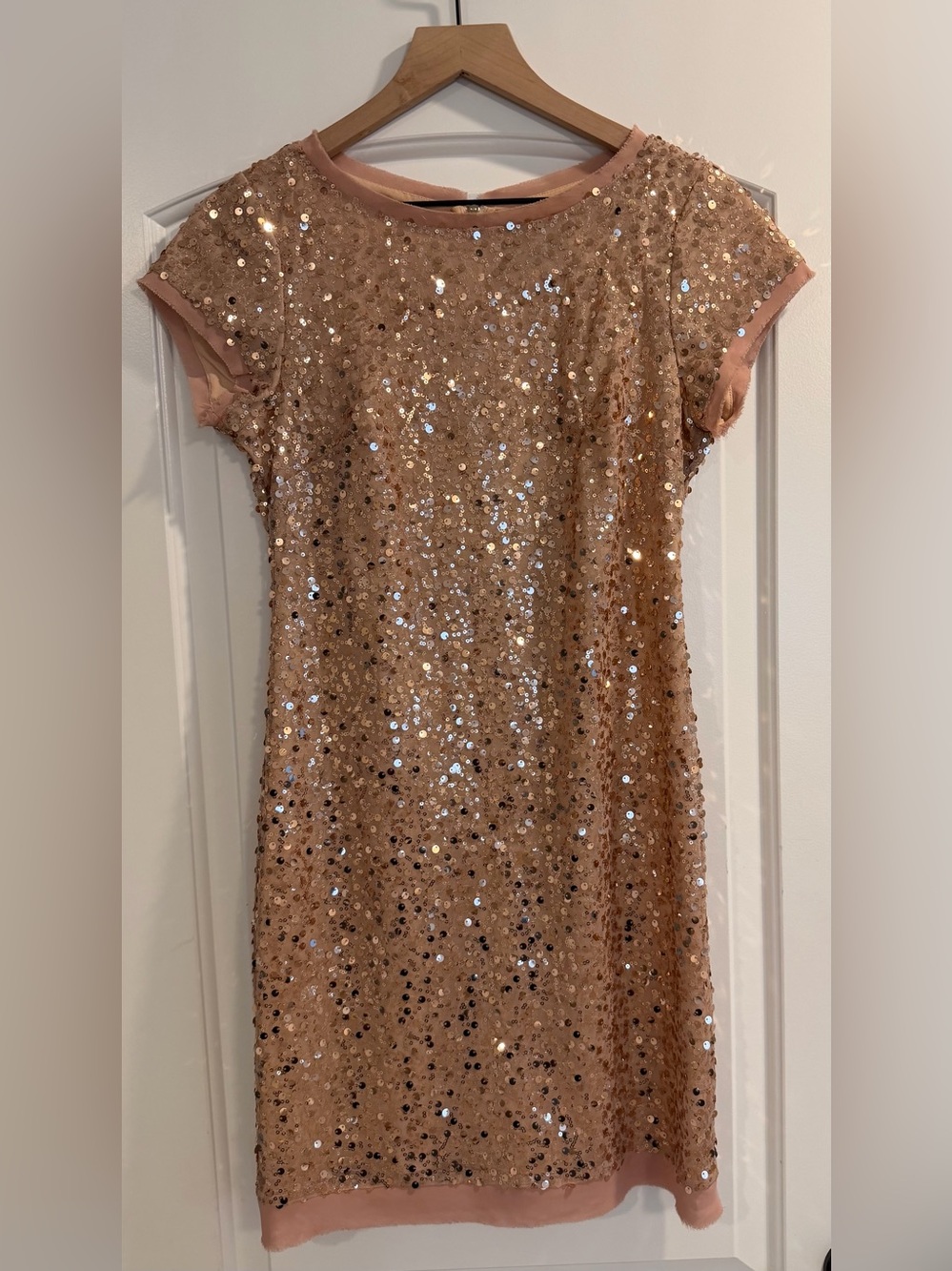 Vince Camuto Blush Sequin Shift Dress